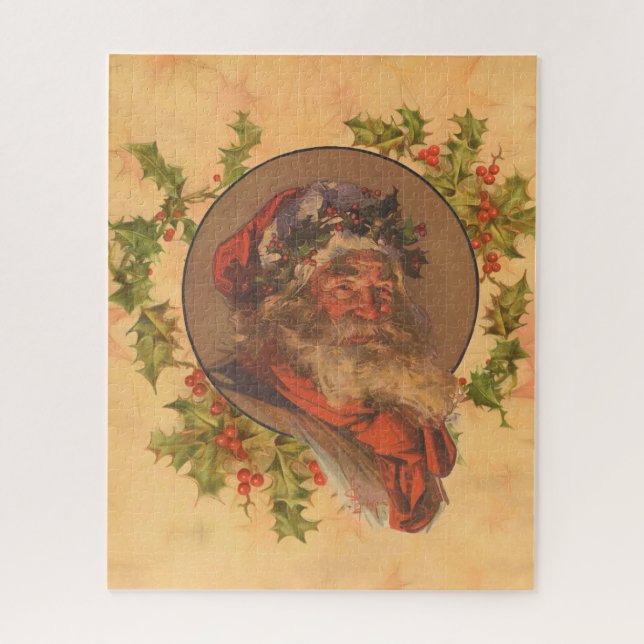 Santa Claus Christmas Vintage Portrait Jigsaw Puzzle (Vertical)