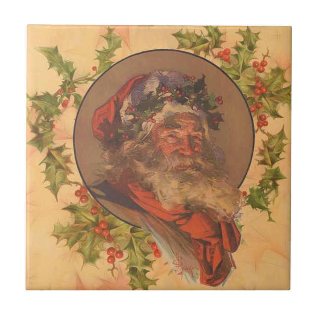 Santa Claus Christmas Vintage Portrait Tile (Front)