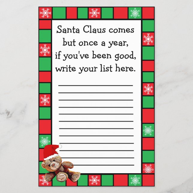 Santa Claus Christmas Wishes List for Kids Flyer (Front)