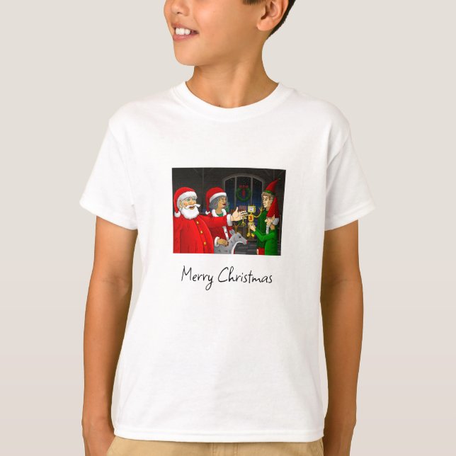 Santa Claus Christmas Workshop T-Shirt (Front)