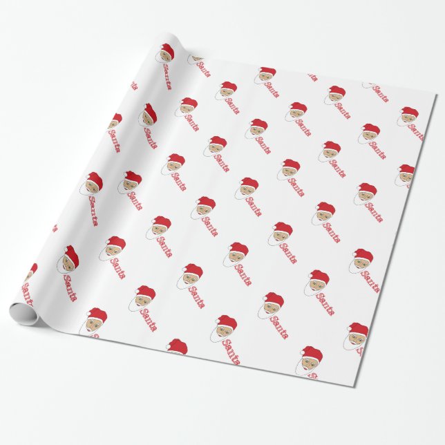 Santa Claus Christmas Wrapping Paper (Unrolled)