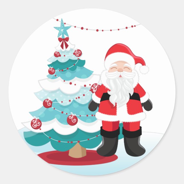 Santa Claus  Classic Round Sticker (Front)