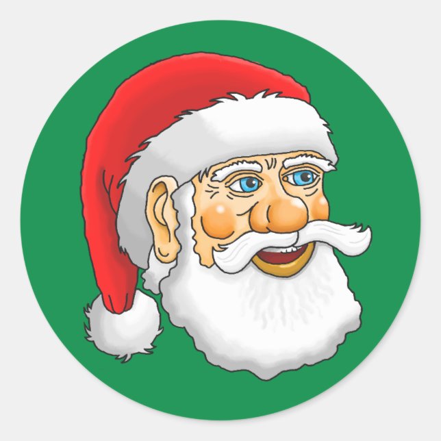 Santa Claus Classic Round Sticker (Front)