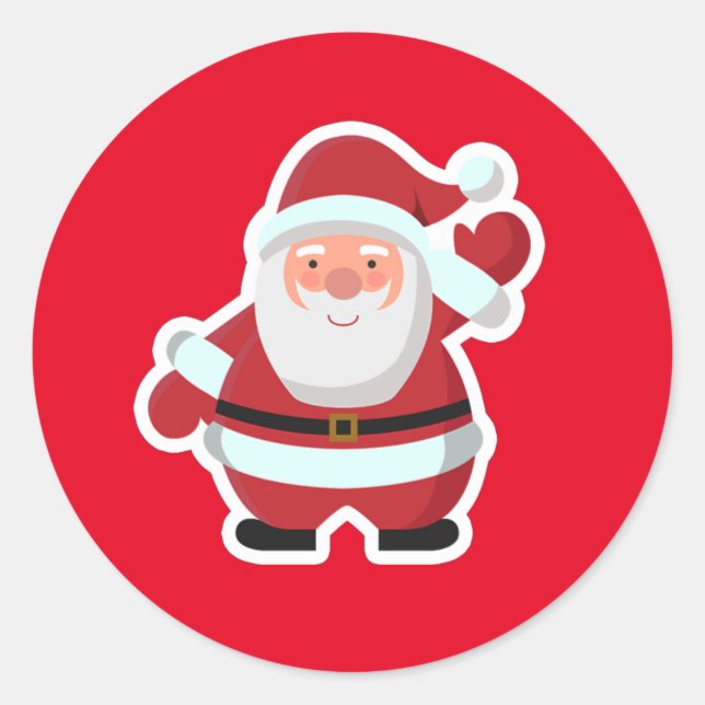 Santa Claus Classic Round Sticker (Front)