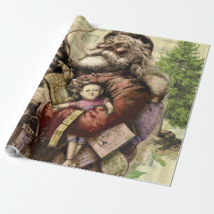Santa Claus Classic Thomas Nast Illustration  Wrapping Paper
