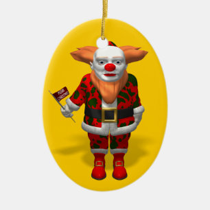 Santa Claus Clown Ceramic Tree Decoration