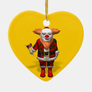Santa Claus Clown Ceramic Tree Decoration