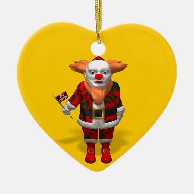 Santa Claus Clown Ceramic Tree Decoration (Front)