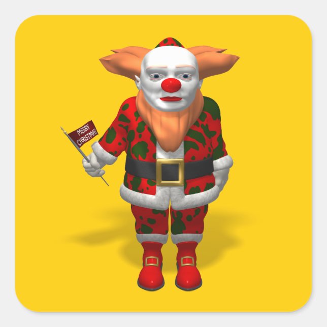 Santa Claus Clown Square Sticker (Front)
