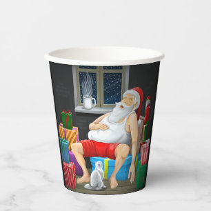 Santa Claus Coffee Time Paper Cups