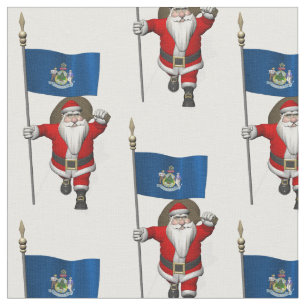 Santa Claus Comes To Maine Fabric