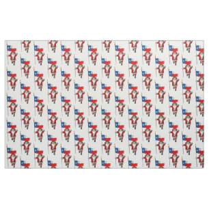 Santa Claus Comes To Texas Fabric
