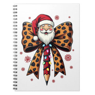Santa Claus Coquette bow School Teaching  Notebook
