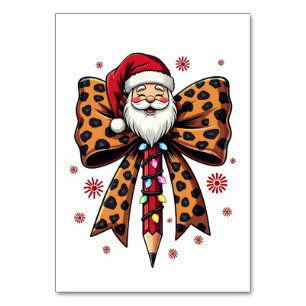 Santa Claus Coquette bow School Teaching  Table Number