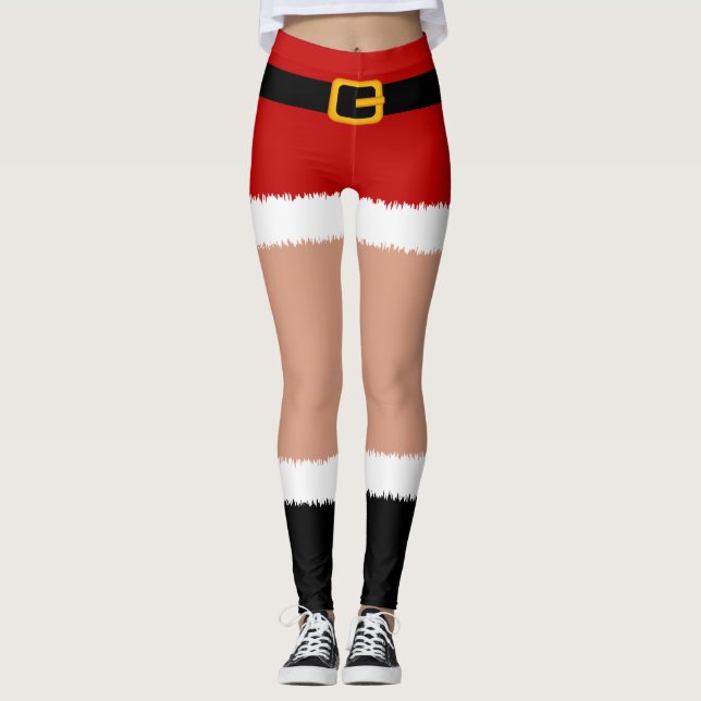 Santa Claus Costume Christmas Leggings (Front)