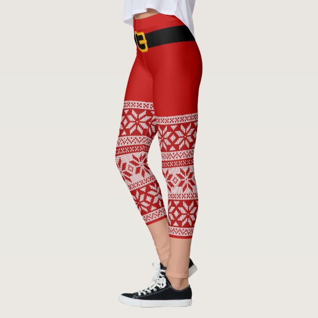 Santa Claus Costume Christmas Leggings (Left)