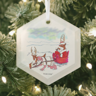 Santa Claus Coup hexagon glass ornament