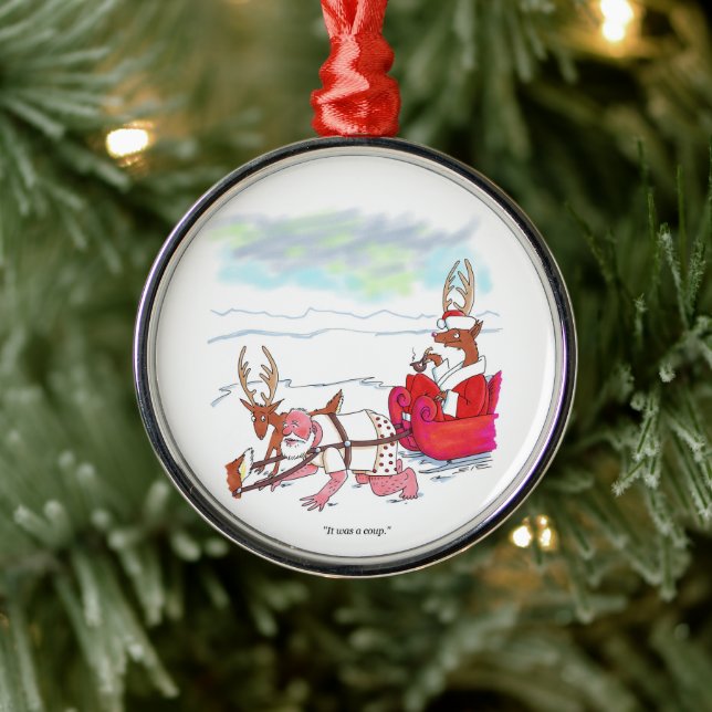 Santa Claus Coup round premium ornament (Tree)