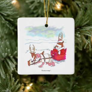 Santa Claus Coup square ceramic ornament
