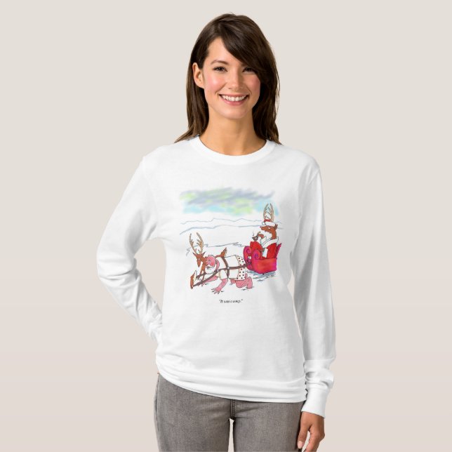 Santa Claus Coup women white long sleeve T-shirt (Front Full)