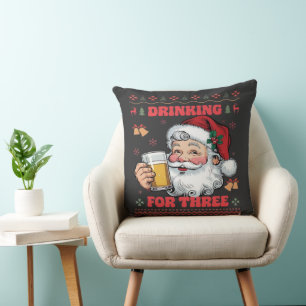 Santa Claus Couple Chirstmas Drinking Cushion