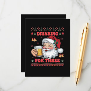 Santa Claus Couple Chirstmas Drinking Enclosure Card