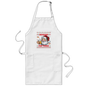 Santa Claus Couple Chirstmas Drinking Long Apron