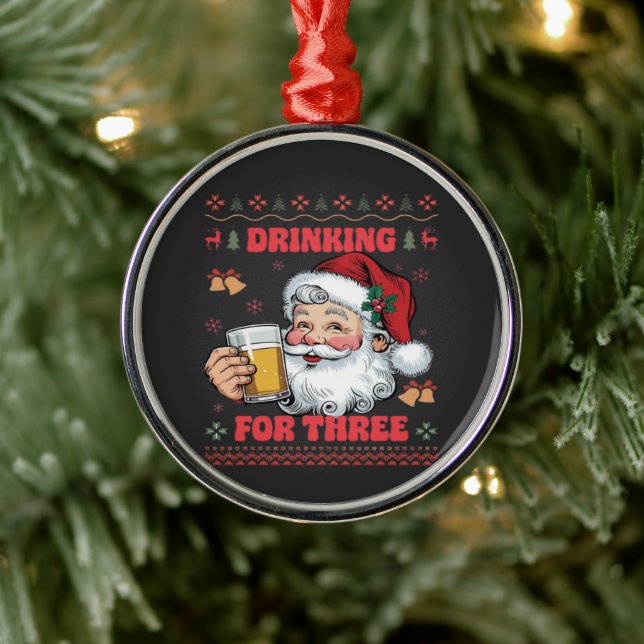 Santa Claus Couple Chirstmas  Metal Tree Decoration (Tree)