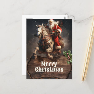 Santa Claus Cowboy Art Postcard