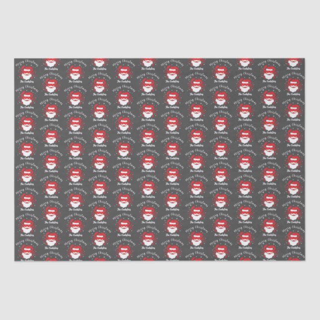 Santa Claus Crab Merry Christmas Tissue Paper (Front)