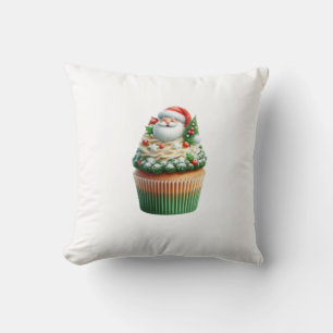 santa claus cupcakes cushion