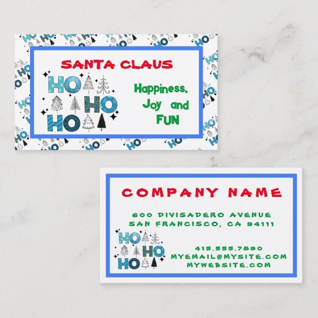 Santa Claus Customise Business Card (Front/Back)