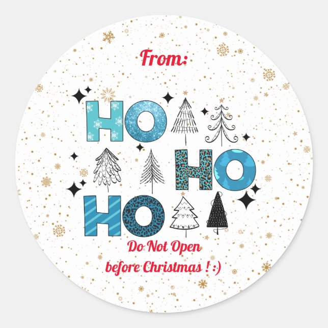 Santa Claus Customise Classic Round Sticker (Front)