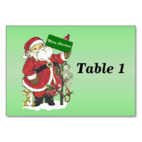 Santa Claus Cute Animals Merry Christmas Sign