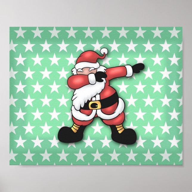 Santa claus dabbing cartoon poster (Front)
