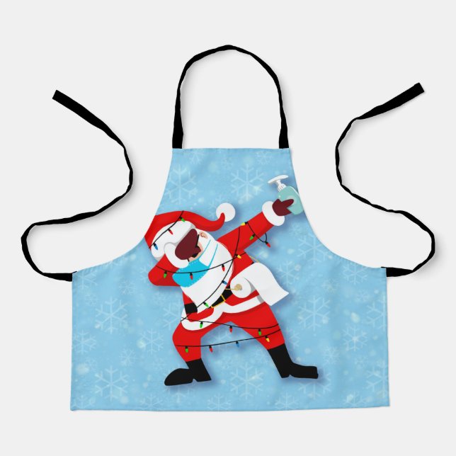 Santa Claus Dabbing Christmas covid Apron (Front)
