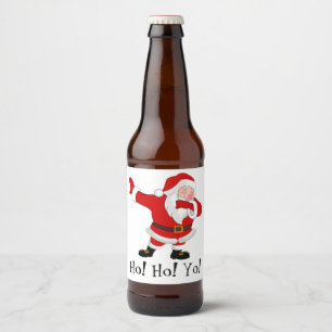 Santa Claus Dabbing Personalise Beer Bottle Label