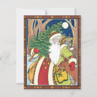 Santa Claus Deer in Forest, Christmas Party Invitation