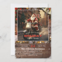 Santa claus Delivery riding a Scooter