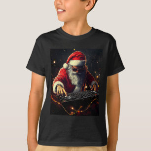 Santa Claus Dj Hip Hop Music Christmas Vibes Funny T-Shirt