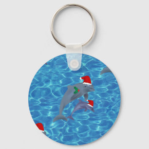santa claus dolphins key ring