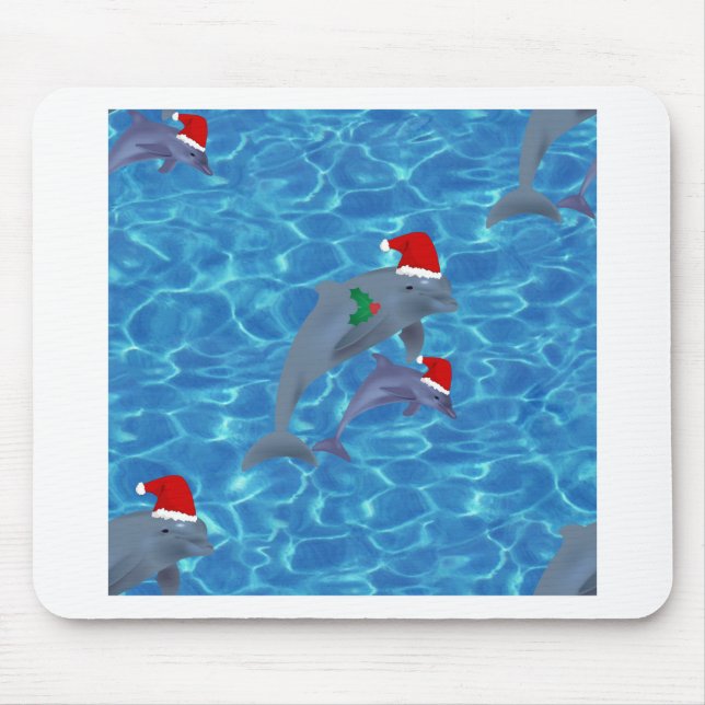 santa claus dolphins mouse pad (Front)