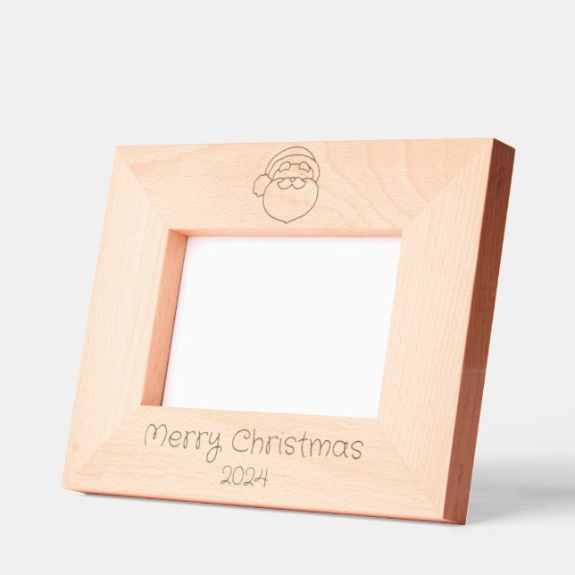 Santa Claus Doodle Merry Christmas and Year Etched Frames (Left)