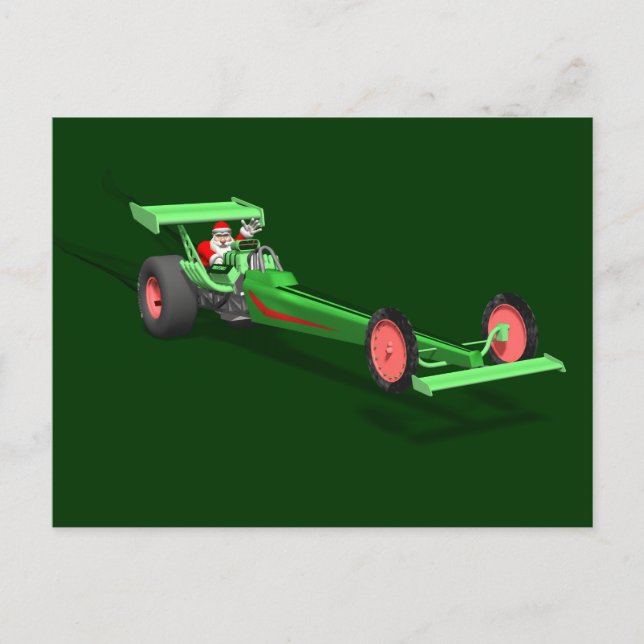Santa Claus Drag Race Holiday Postcard (Front)