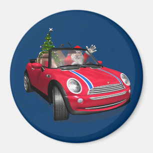 Santa Claus Driving A Mini Magnet