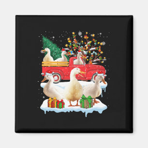Santa Claus Duck Ride Red Truck Xmas Tree Christma Magnet
