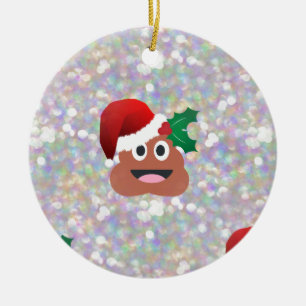 santa claus emoji ceramic tree decoration