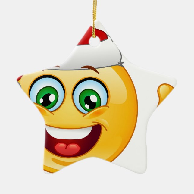 santa claus emoji ceramic tree decoration (Front)