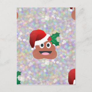 santa claus emoji holiday postcard