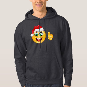 santa claus emoji mens hoodie hooded sweatshirt
